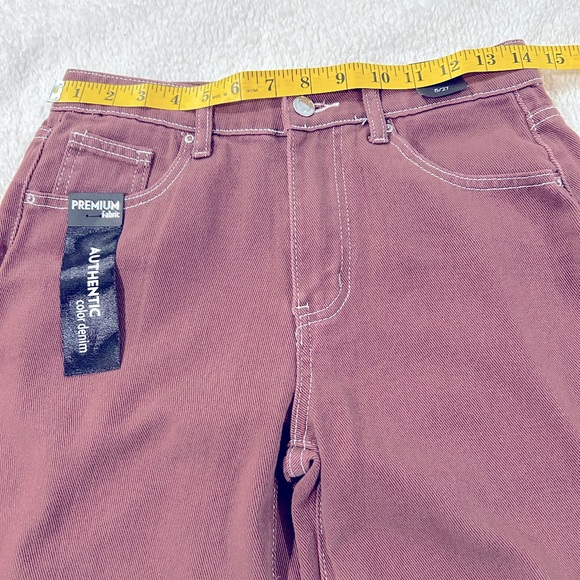 Simple Society color denim baggy high rise jeans. 100% cotton, size 5/27 - Picture 6 of 8